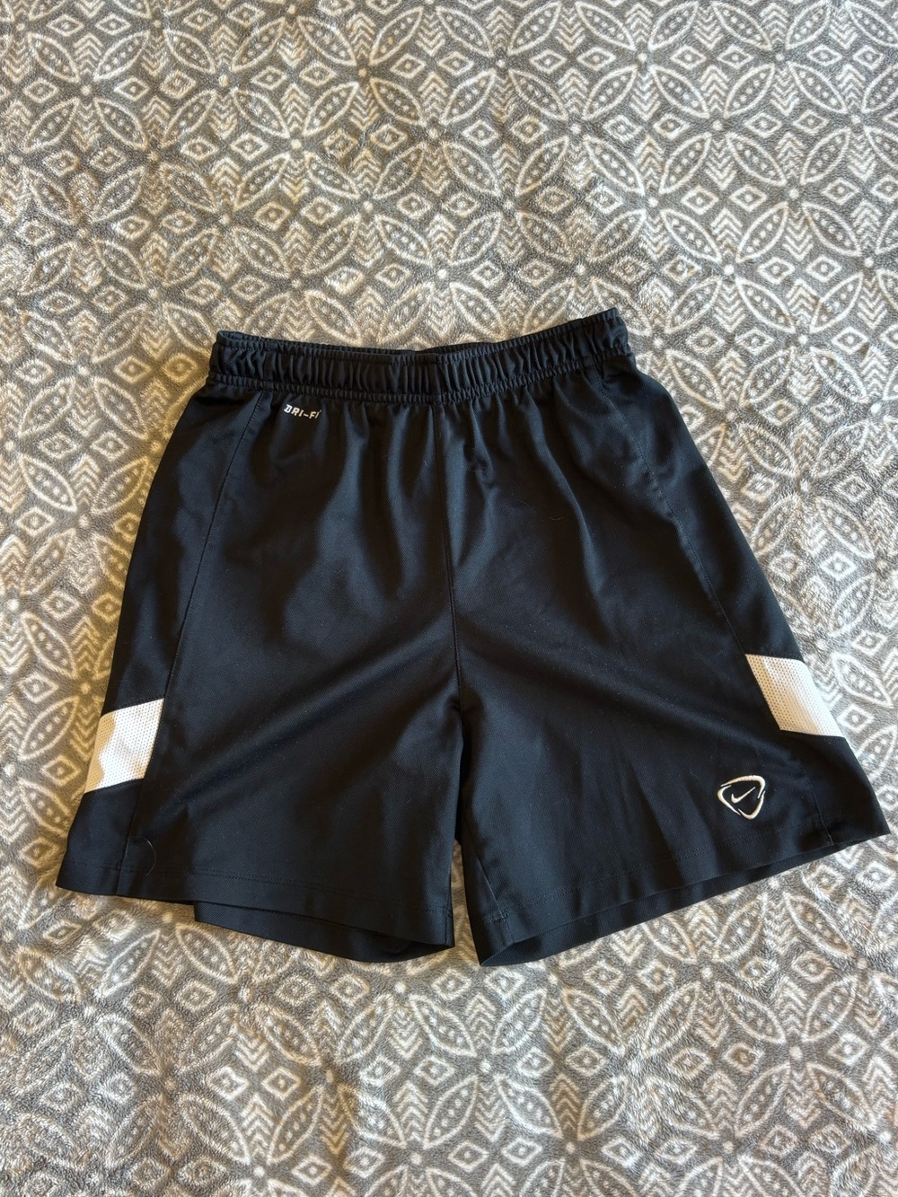 Nike Dri-fit Black and White Youth Shorts Large